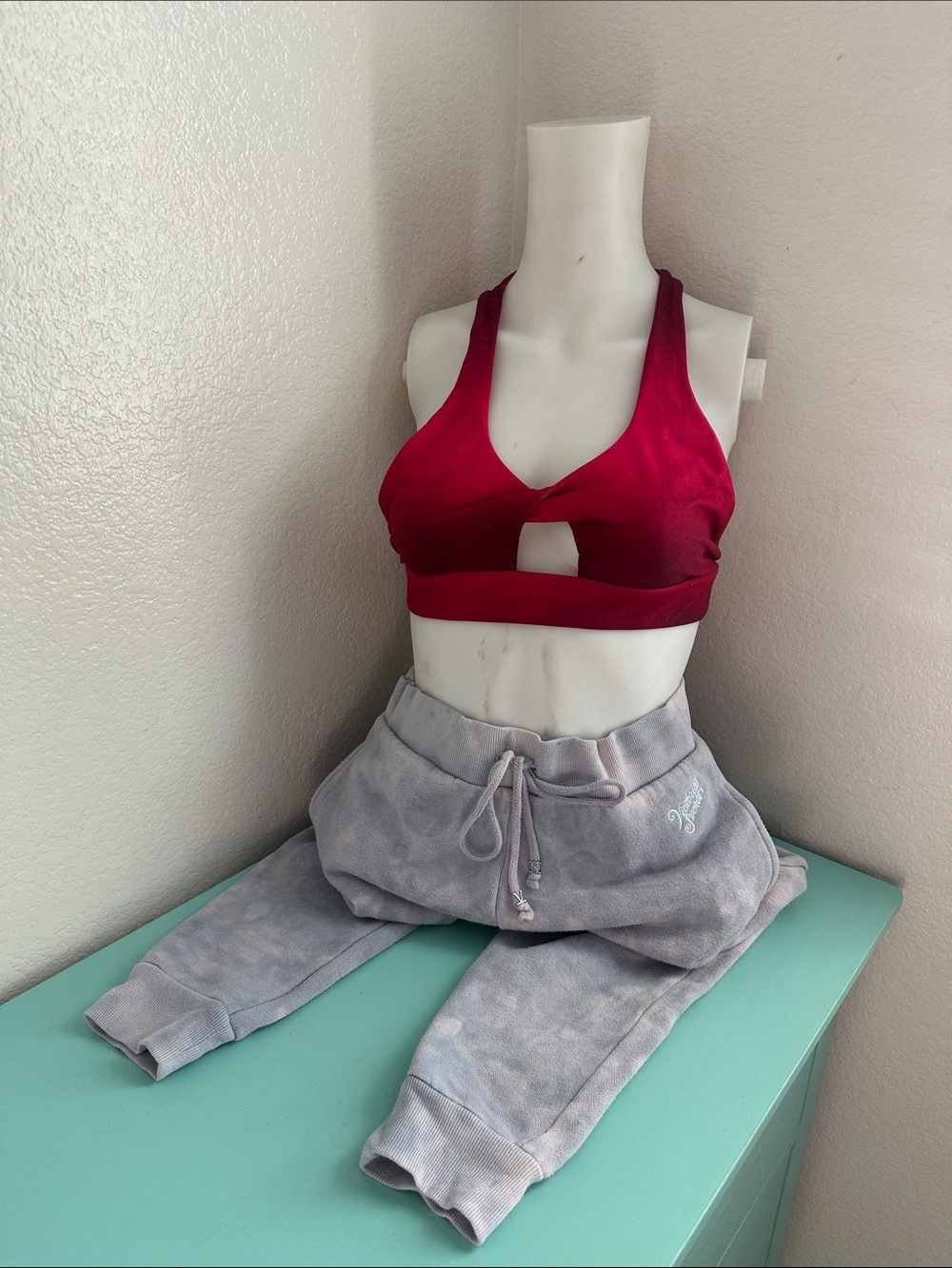 Victoria's Secret Light Gray Tie-Dye Joggers